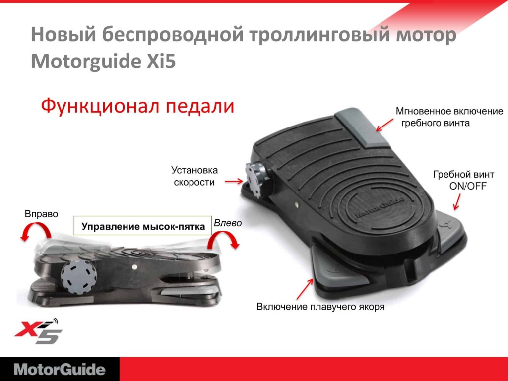 Лодочный электромотор MotorGuide Xi5-105 54"/60'' 36V SNR/GPS FP (пульт + педаль).