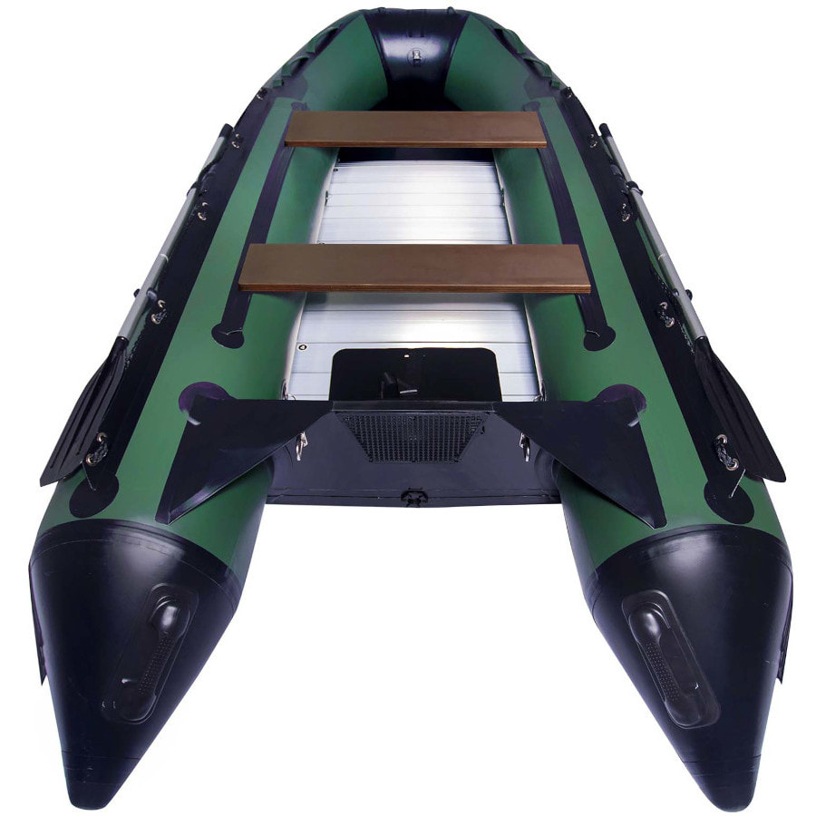 Надувная лодка ПВХ СМарин SDP Max 420, зеленый/черный