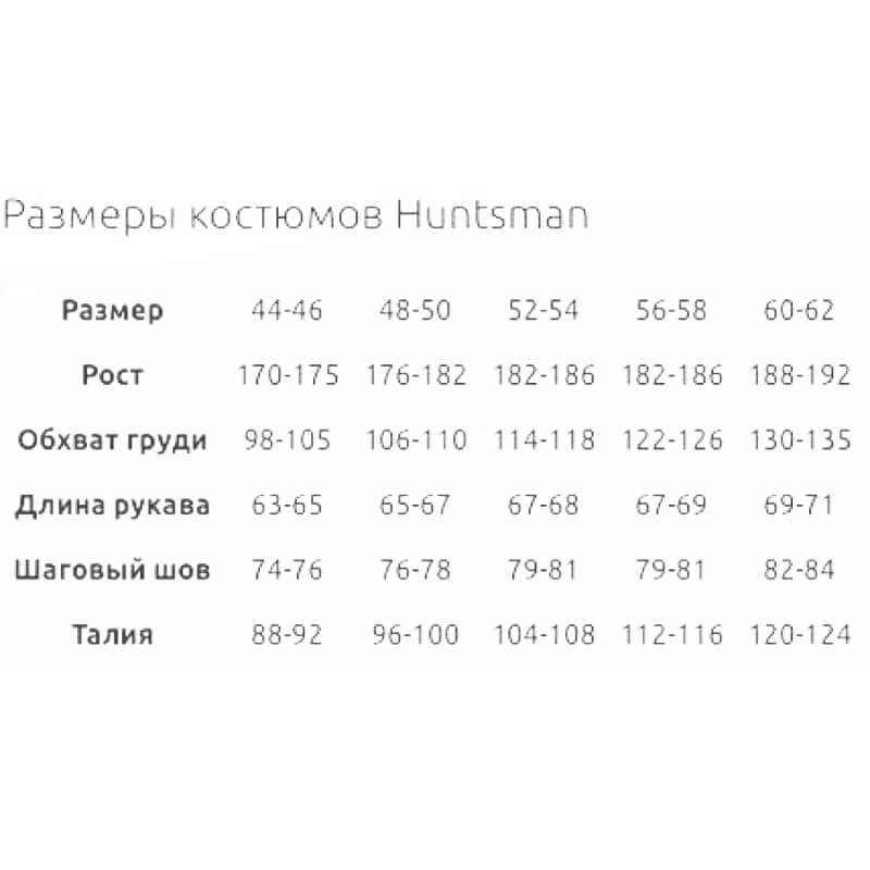 Костюм зимний Хантсмен Сибирь Люкс -45°С, серый/черный (44-46, 48-50, 52-54, 56-58, 60-62)