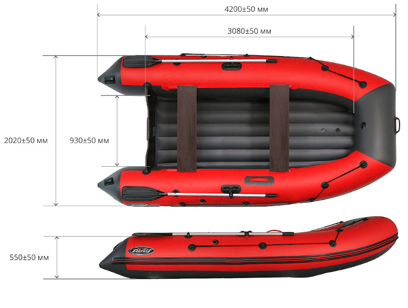 Надувная лодка ПВХ Риф Тритон 420 (НДНД)