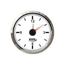 Часы кварцевые аналоговые, бел., нерж. ободок, д. 52 мм.